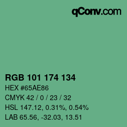Color code: RGB 101 174 134 | qconv.com