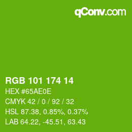 Color code: RGB 101 174 14 | qconv.com