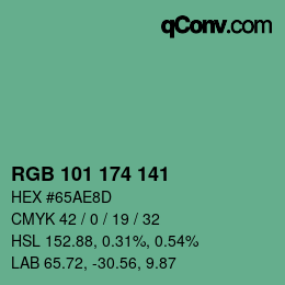 Farbcode: RGB 101 174 141 | qconv.com