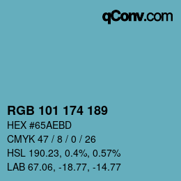 Color code: RGB 101 174 189 | qconv.com
