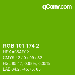 Color code: RGB 101 174 2 | qconv.com