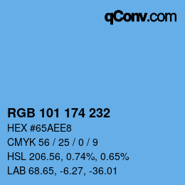 Color code: RGB 101 174 232 | qconv.com