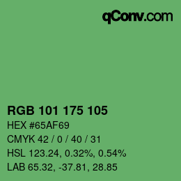 Color code: RGB 101 175 105 | qconv.com