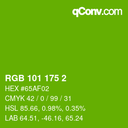 Color code: RGB 101 175 2 | qconv.com