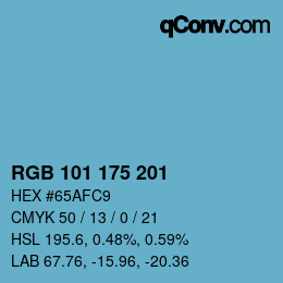 Color code: RGB 101 175 201 | qconv.com