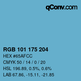 Color code: RGB 101 175 204 | qconv.com