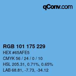 Color code: RGB 101 175 229 | qconv.com
