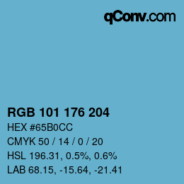 Color code: RGB 101 176 204 | qconv.com