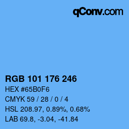 カラーコード: RGB 101 176 246 | qconv.com