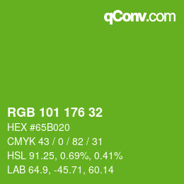 Color code: RGB 101 176 32 | qconv.com