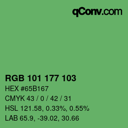 Color code: RGB 101 177 103 | qconv.com