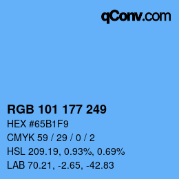 Color code: RGB 101 177 249 | qconv.com