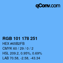 Color code: RGB 101 178 251 | qconv.com