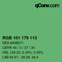 Color code: RGB 101 179 113 | qconv.com