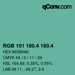 カラーコード: RGB 101 180.4 160.4 | qconv.com