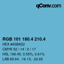 カラーコード: RGB 101 180.4 210.4 | qconv.com