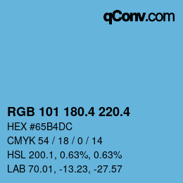 カラーコード: RGB 101 180.4 220.4 | qconv.com