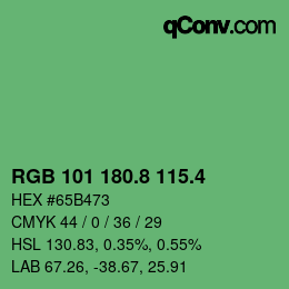 カラーコード: RGB 101 180.8 115.4 | qconv.com