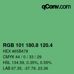 カラーコード: RGB 101 180.8 120.4 | qconv.com