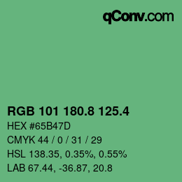 カラーコード: RGB 101 180.8 125.4 | qconv.com
