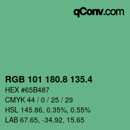 カラーコード: RGB 101 180.8 135.4 | qconv.com