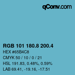 カラーコード: RGB 101 180.8 200.4 | qconv.com