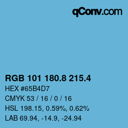 カラーコード: RGB 101 180.8 215.4 | qconv.com
