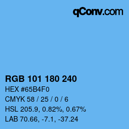 Color code: RGB 101 180 240 | qconv.com