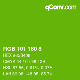 Color code: RGB 101 180 8 | qconv.com
