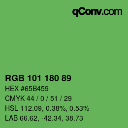 Color code: RGB 101 180 89 | qconv.com