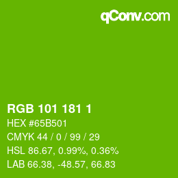 Color code: RGB 101 181 1 | qconv.com