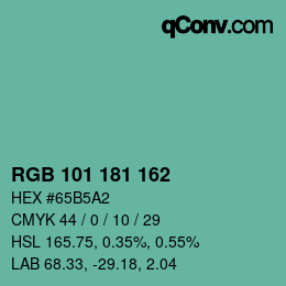 Color code: RGB 101 181 162 | qconv.com