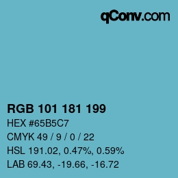 Color code: RGB 101 181 199 | qconv.com