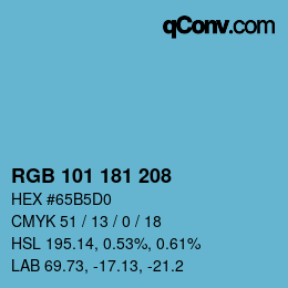 Color code: RGB 101 181 208 | qconv.com