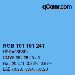 Color code: RGB 101 181 241 | qconv.com
