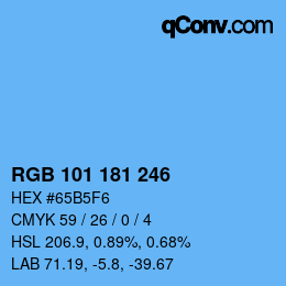 Color code: RGB 101 181 246 | qconv.com