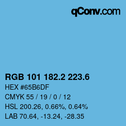 カラーコード: RGB 101 182.2 223.6 | qconv.com