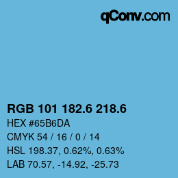 カラーコード: RGB 101 182.6 218.6 | qconv.com