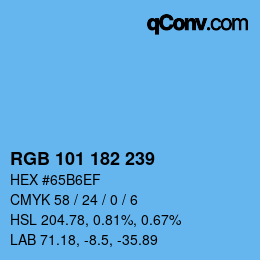 Color code: RGB 101 182 239 | qconv.com