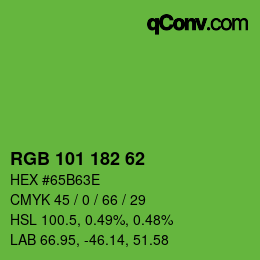 Color code: RGB 101 182 62 | qconv.com