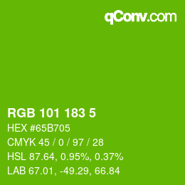 Color code: RGB 101 183 5 | qconv.com