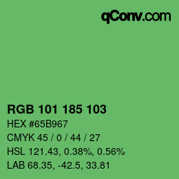 Color code: RGB 101 185 103 | qconv.com