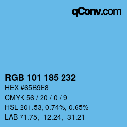 Color code: RGB 101 185 232 | qconv.com