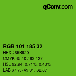 Color code: RGB 101 185 32 | qconv.com