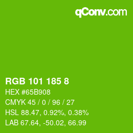 カラーコード: RGB 101 185 8 | qconv.com