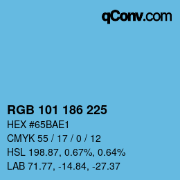Color code: RGB 101 186 225 | qconv.com