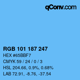 Color code: RGB 101 187 247 | qconv.com