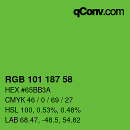 Código de color: RGB 101 187 58 | qconv.com