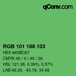 Color code: RGB 101 188 103 | qconv.com