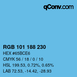 Color code: RGB 101 188 230 | qconv.com